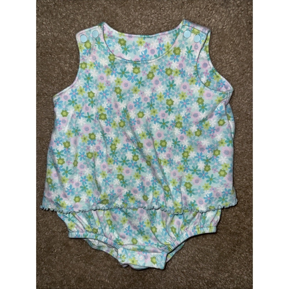 Vintage Miniwear Snapped Romper 18 Months Floral‎ Print Vintage Y2K
